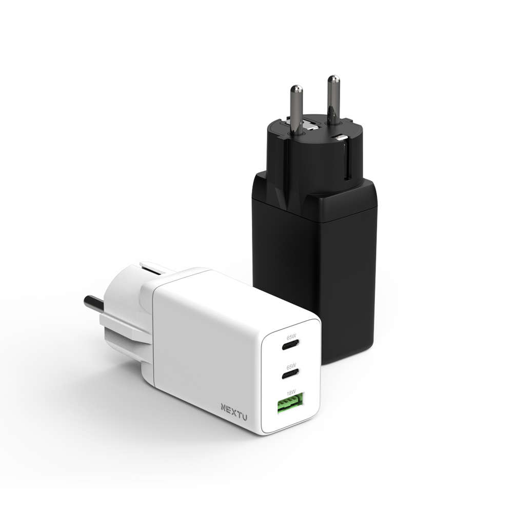 넥스트유 GaN PD PPS 65W 멀티 고속충전기 블랙 QC643GAN