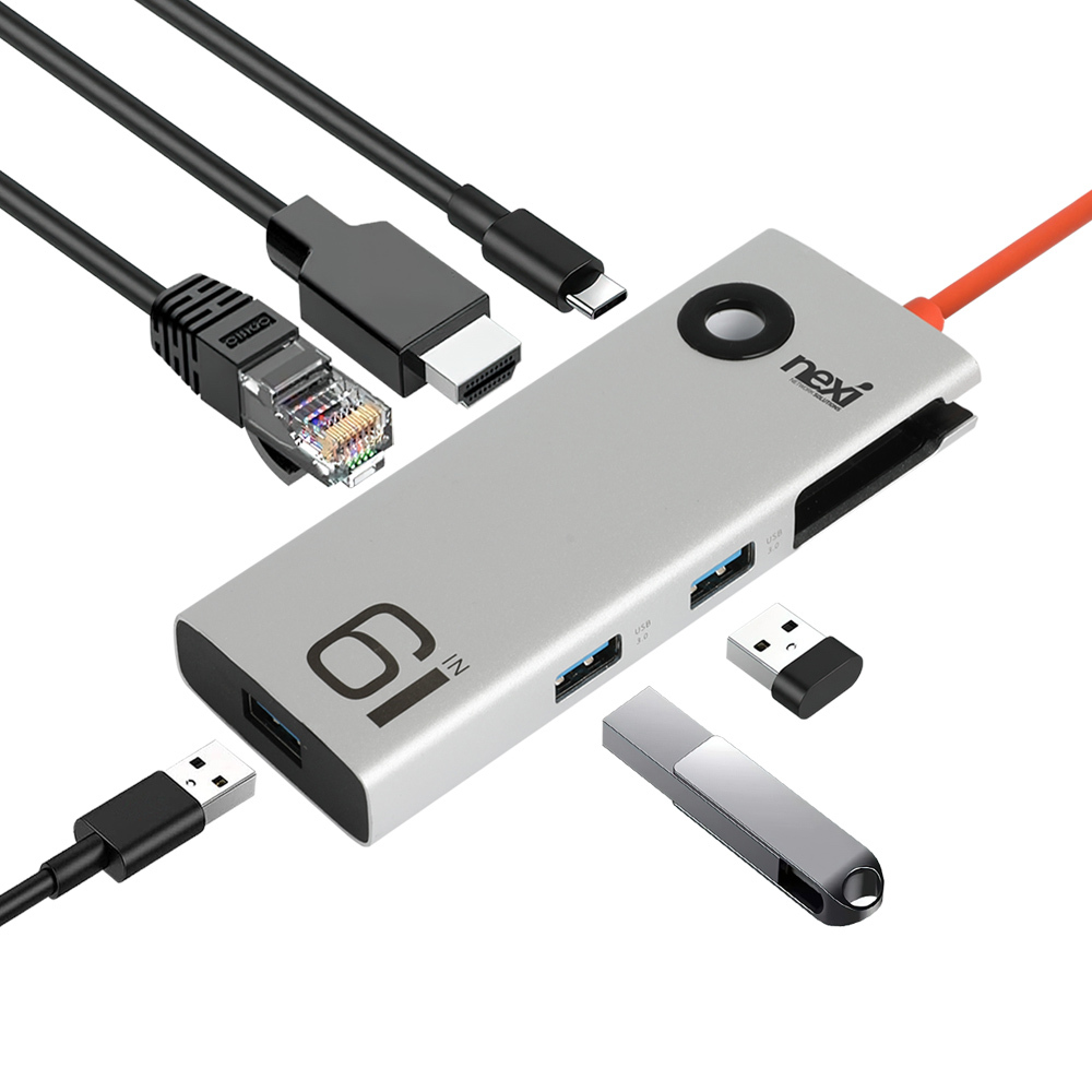NX1380 6 in 1 USB Type-C 멀티 허브(NX-U31M6-TOUCH)