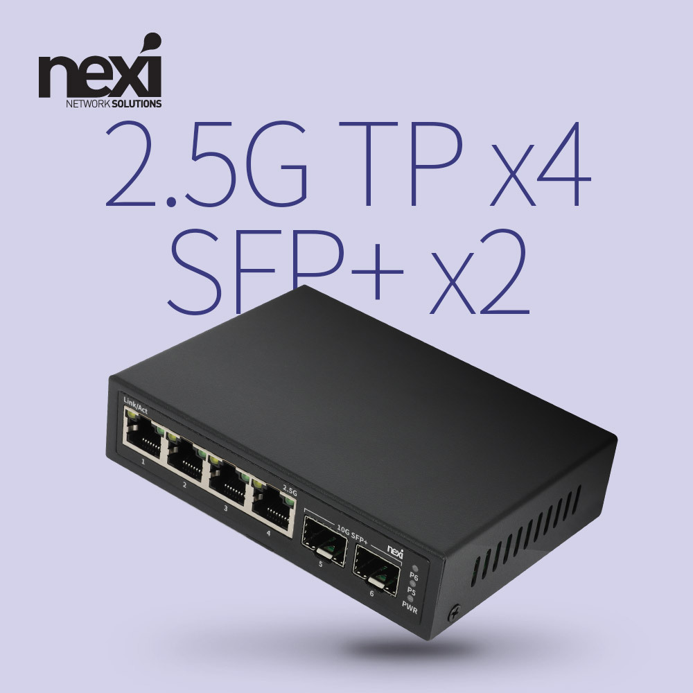 NX1742 2.5G 4+2SFP 10G 허브(NX-S25G1206F-N)