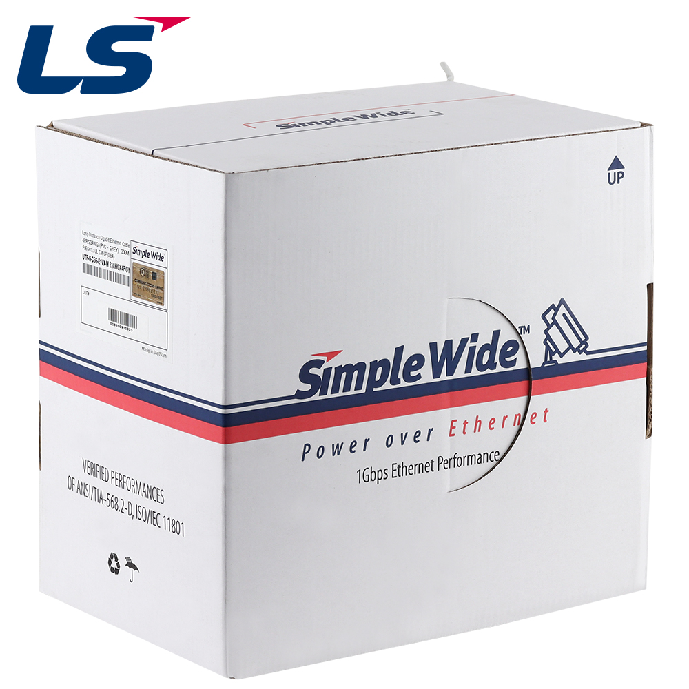LS전선 SimpleWide 장거리 PoE 케이블 300m (단선/그레이) SimpleWide CM 300m GY