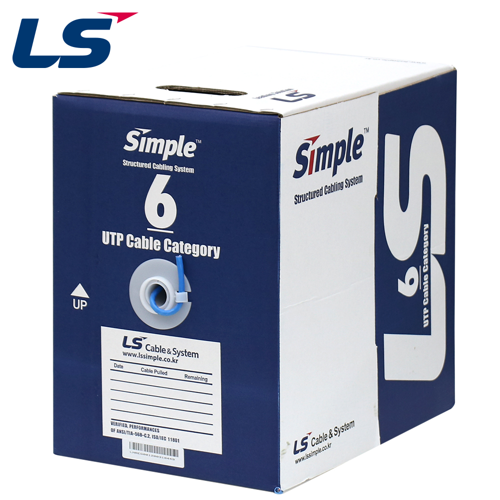 LS전선 CAT.6 UTP 케이블 300m (단선/블루) LS CAT.6 UTP 300m(Blue)