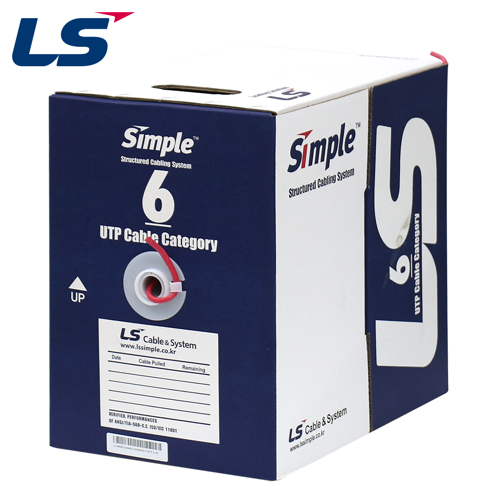 LS전선 CAT.6 UTP 케이블 300m (단선/레드) LS CAT.6 UTP 300m(Red)