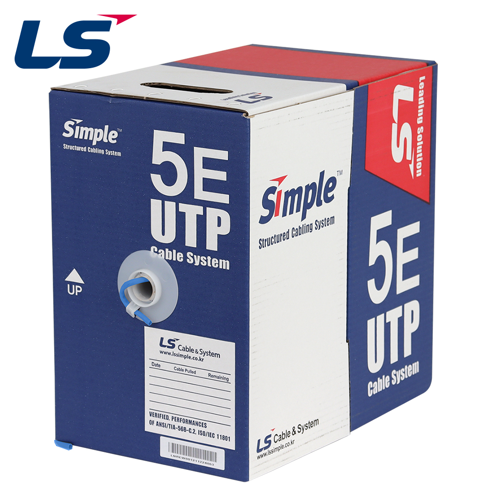 LS전선 CAT.5E UTP 케이블 300m (단선/블루) LS CAT.5E UTP 300m(Blue)