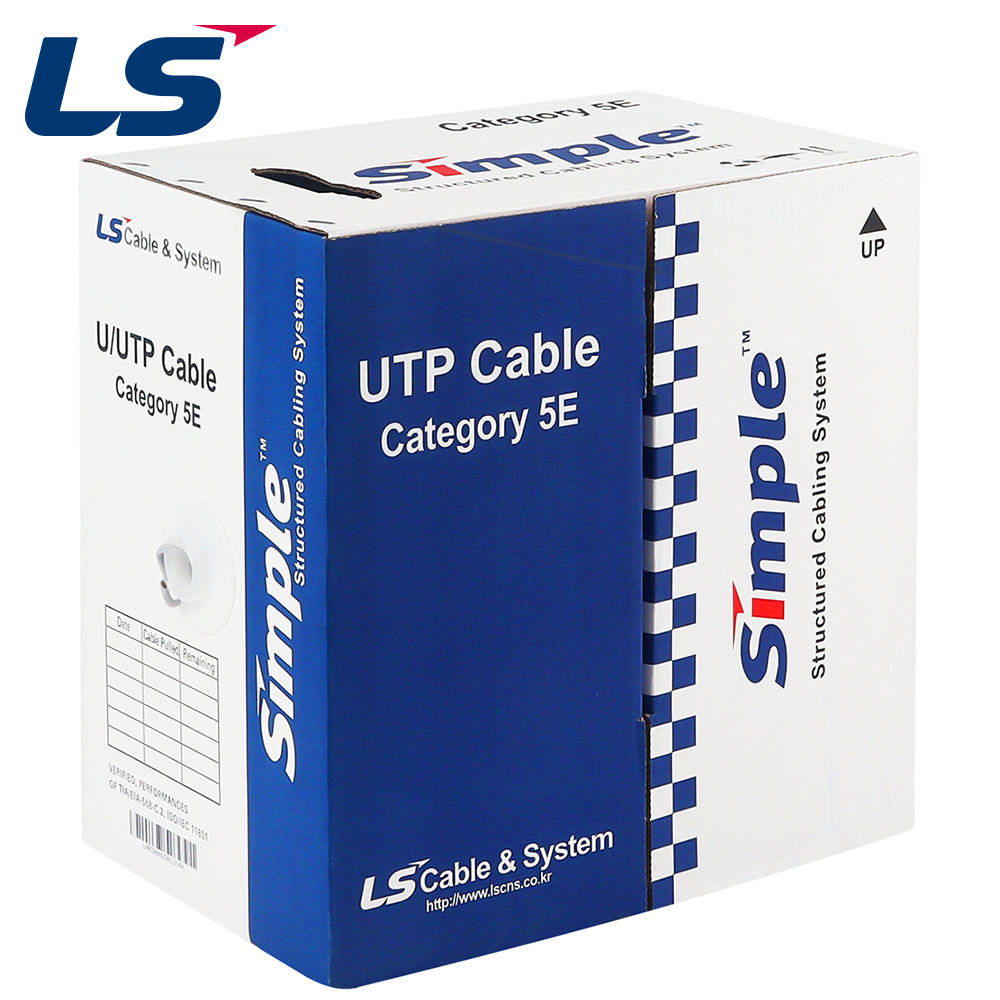 LS전선 CAT.5E UTP 2P 케이블 350m (단선/그레이) UTP-E-C5G-E1VN-M 2P GY