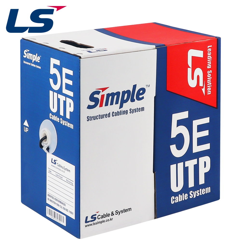 LS전선 CAT.5E UTP 옥외용 케이블 300m (단선/블랙) UTP-E-C5G-E1VN-M 4P BK