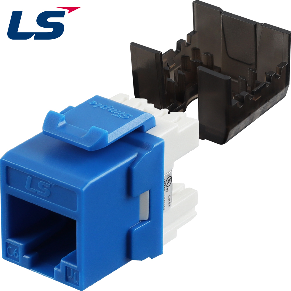 LS전선 CAT.6 UTP 키스톤잭 (블루) LS-MJ-UC6-BL-ERI