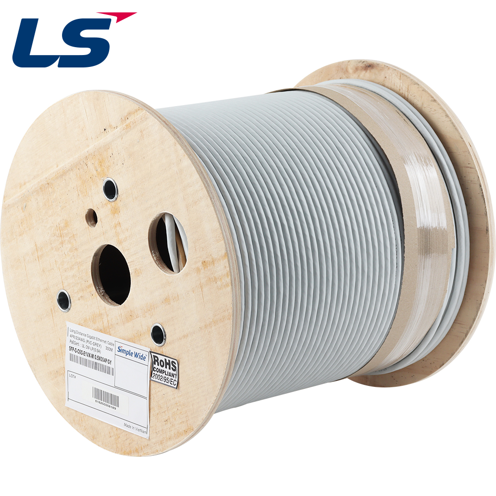 LS전선 SimpleWide SF/UTP 장거리 PoE 케이블 300m (단선/그레이) SFP-G-C6G-E1VX-M 4P GY