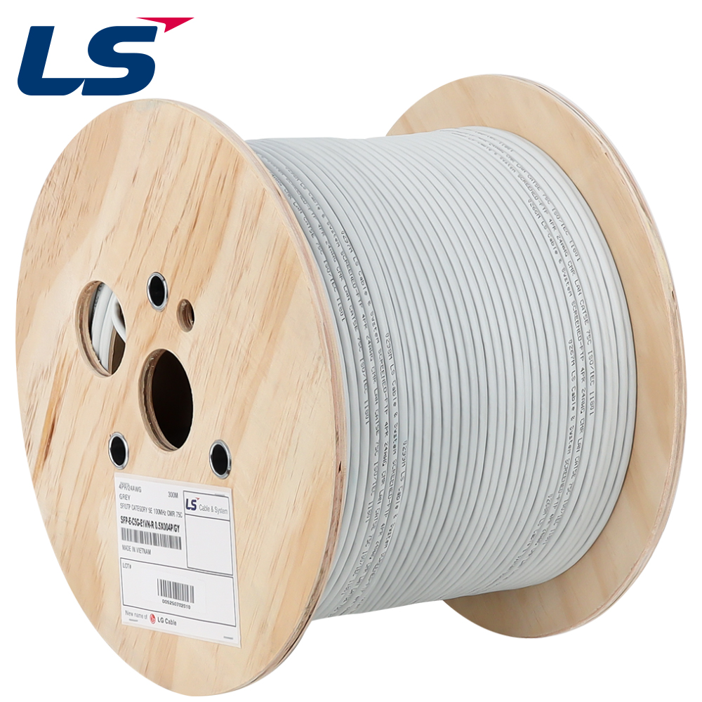 LS전선 CAT.5E SF/UTP 케이블 300m (CMR/단선/그레이) SFP-E-C5G-E1VN-R 4P GY