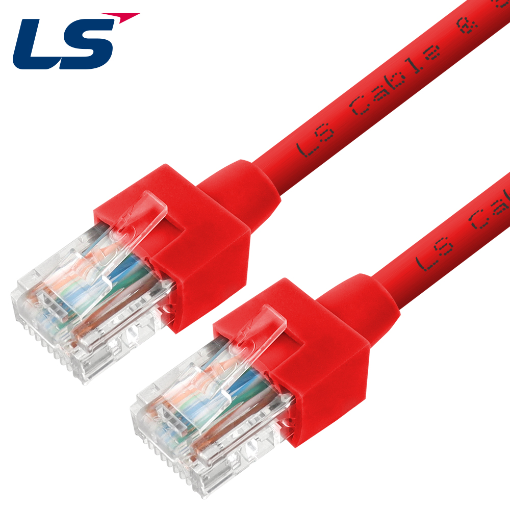 LS전선 CAT.5E UTP 랜 케이블 0.5m (레드) NMX-LS505R
