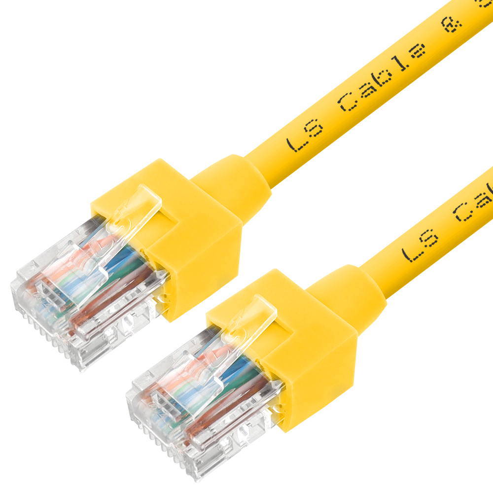 LS전선 CAT.5E UTP 랜 케이블 0.5m (옐로우) NMX-LS505Y