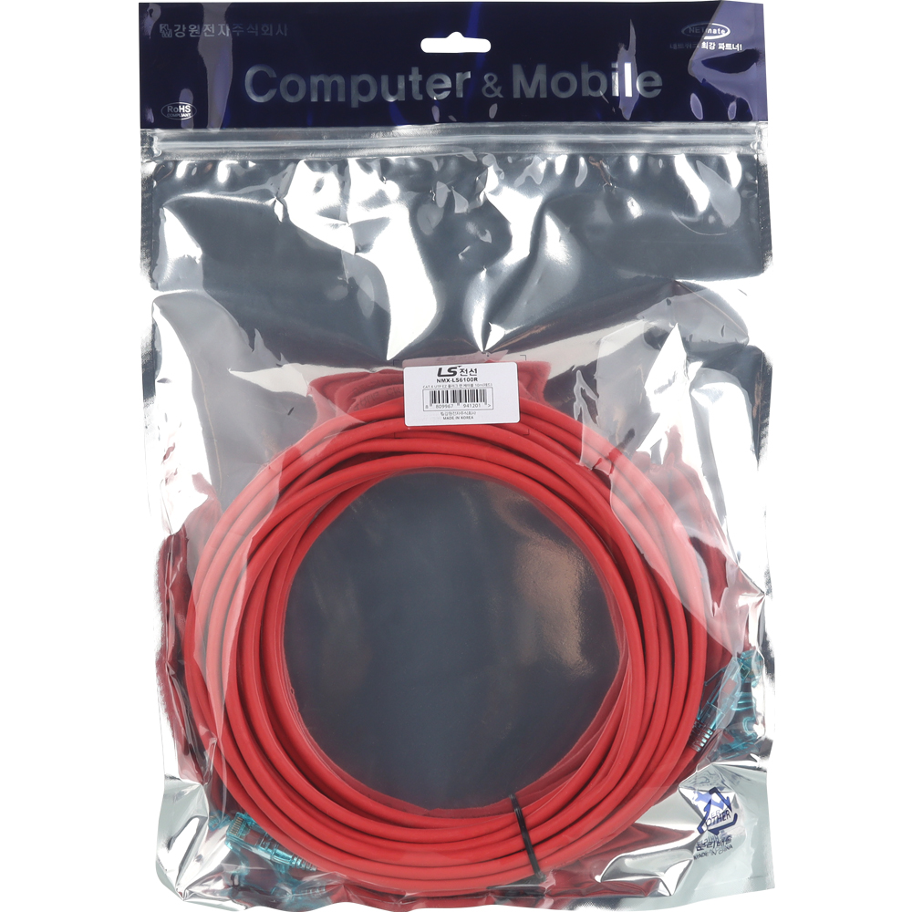 LS전선 CAT.6 UTP 랜 케이블 10m, 레드 NMX-LS6100R