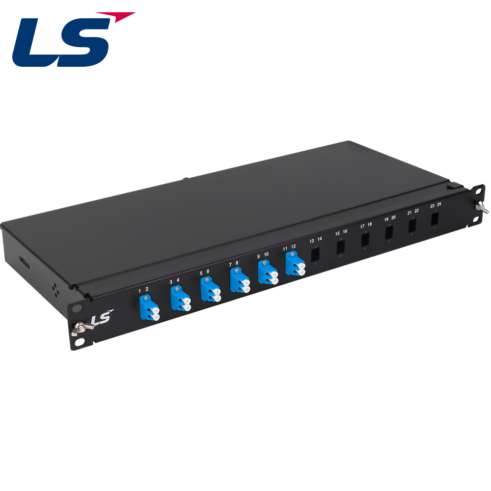 LS전선 12포트 1U 랙 타입 광분배함, 싱글모드 LC 12코어 LS-FDF-LC-SM-012-DP