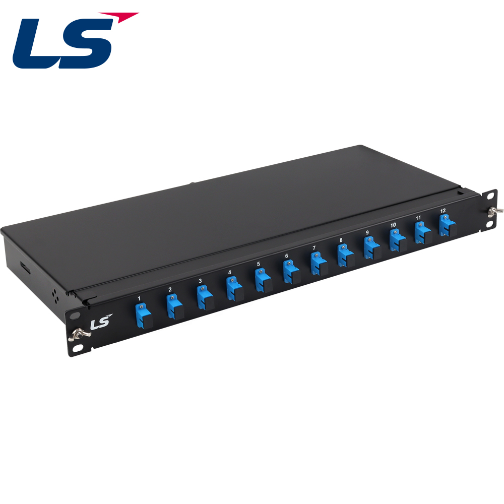 LS전선 12포트 1U 랙 타입 광분배함, 싱글모드 SC 12코어 LS-FDF-SC-SM-012-SP