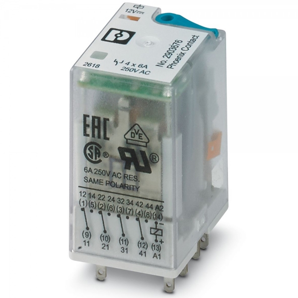 피닉스컨택트 REL-IR4/LDP- 12DC/4X21 단일 릴레이 2903676