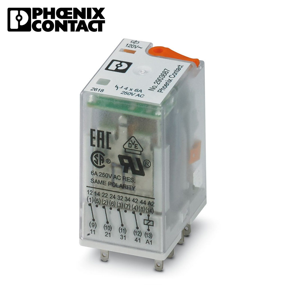 피닉스컨택트 REL-IR4/L-120AC/4X21 단일 릴레이 2903687