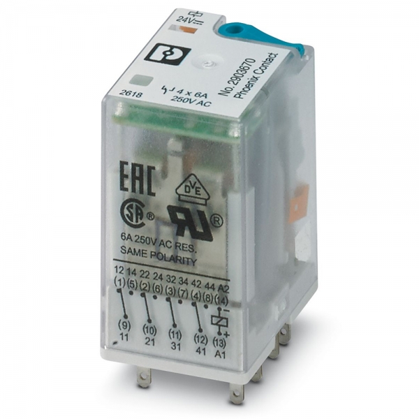 피닉스컨택트 REL-IR4/LDP- 24DC/4X21AU 단일 릴레이 2903670