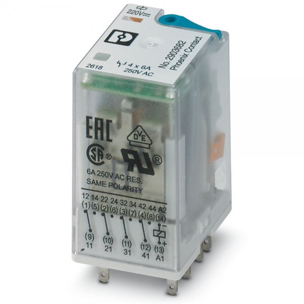 피닉스컨택트 REL-IR4/LDP-220DC/4X21 단일 릴레이 2903682