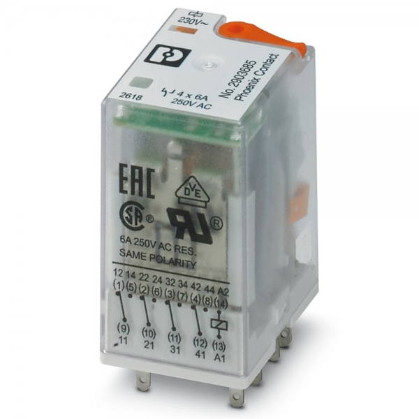 피닉스컨택트 REL-IR4/L-230AC/4X21AU 단일 릴레이 2903685