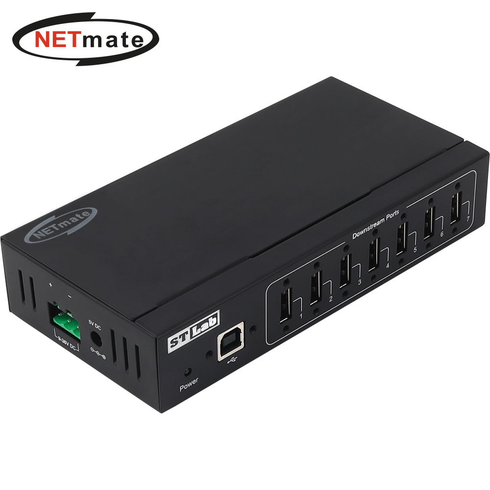 강원전자 넷메이트 산업용 USB2.0 7포트 허브 IU-180