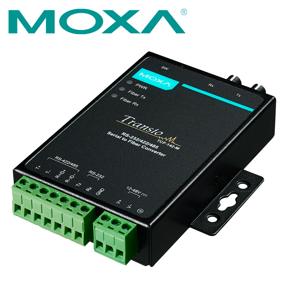 MOXA RS232/422/485 시리얼 광 컨버터(ST/멀티/5Km) TCF-142-M-ST