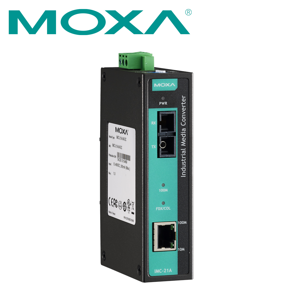 MOXA 산업용 이더넷 광 컨버터(SC/멀티/5Km) IMC-21A-M-SC