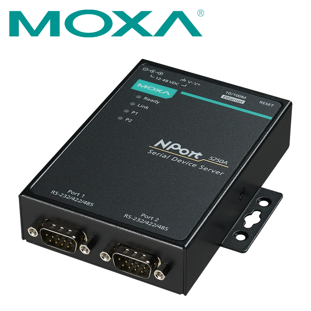 MOXA 2포트 RS232/422/485 디바이스 서버 NPort 5250A