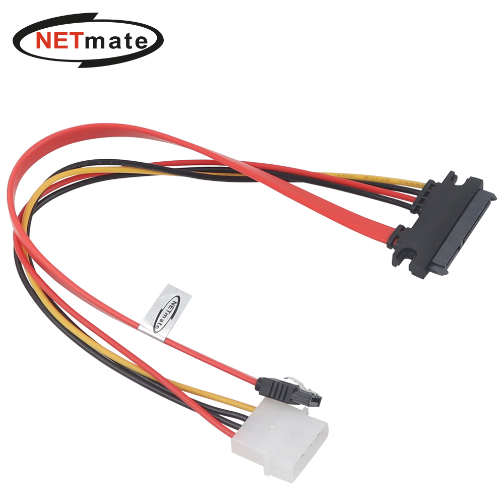 강원전자 넷메이트 SATA 22핀 / SATA + IDE 4핀 전원 케이블 0.3m NM-SAT01