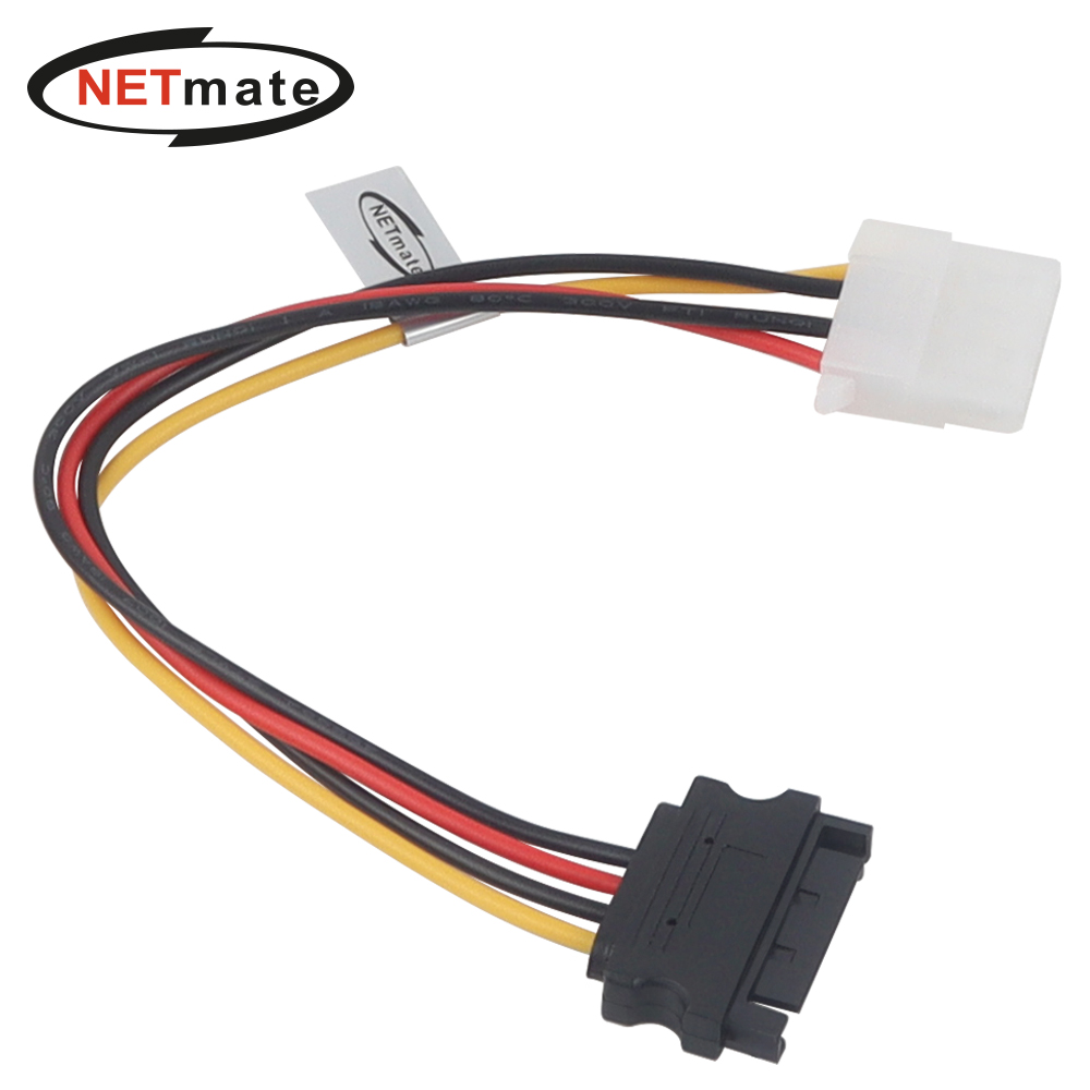 강원전자 넷메이트 SATA 파워 15핀 / IDE 4핀 전원 케이블 0.2m NM-SAT04