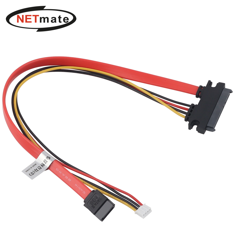 강원전자 넷메이트 SATA 22핀 / SATA + PH2.0 미니 4핀 케이블 0.3m NM-SAT11