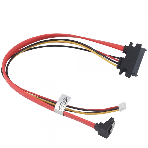 강원전자 넷메이트 SATA 22핀 / SATA + PH2.0 미니 4핀 꺾임 케이블 0.3m NM-SAT12