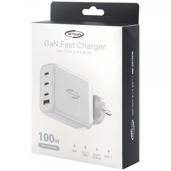 강원전자 넷메이트 USB PD 100W GaN 접지 초고속 멀티 충전기 NM-GN100W