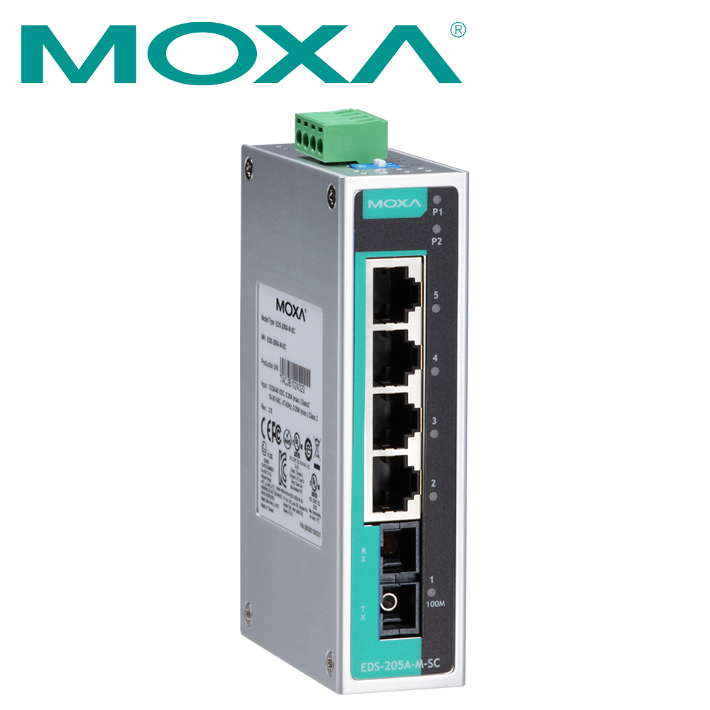MOXA 산업용 4+1포트 스위칭 허브(SC/멀티/광 1포트) EDS-205A-M-SC