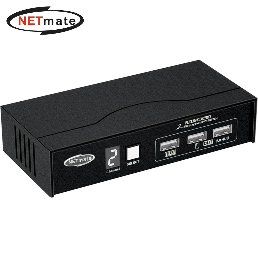 강원전자 넷메이트 4K 60Hz Displayport KVM 2:1 스위치(USB) NM-DK4602P