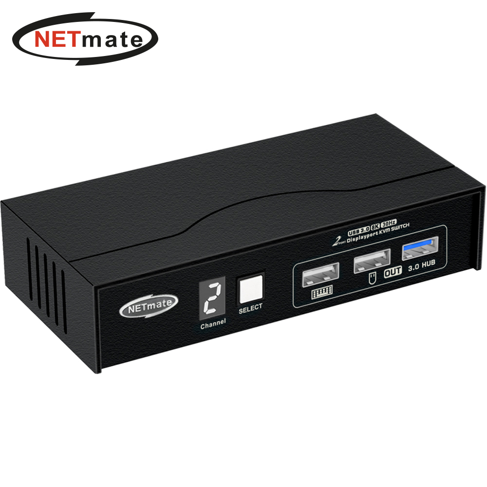 강원전자 넷메이트 8K 지원 Displayport KVM 2:1 스위치(USB) NM-DK8302P