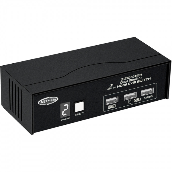 강원전자 넷메이트 듀얼 4K 60Hz HDMI KVM 2:1 스위치(USB) NM-HK4602DP