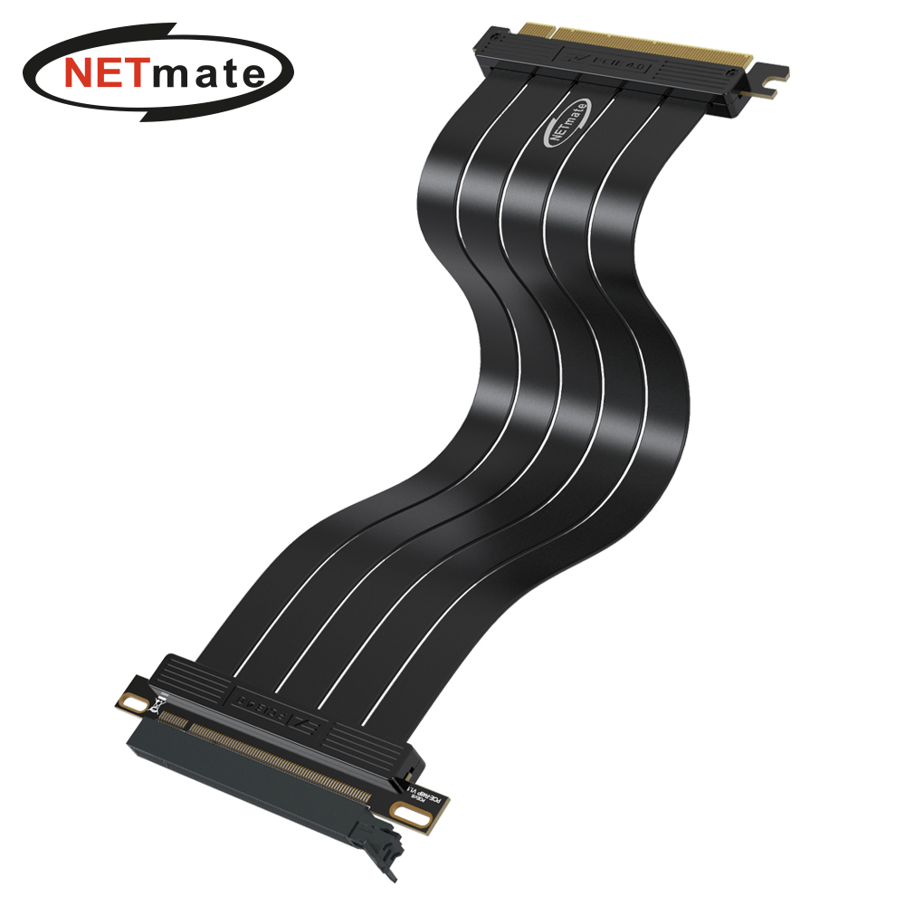 강원전자 넷메이트 PCI-E 4.0 라이저 케이블 300mm (블랙/일자형) [EZDIY-FAB] NM-DPC1723
