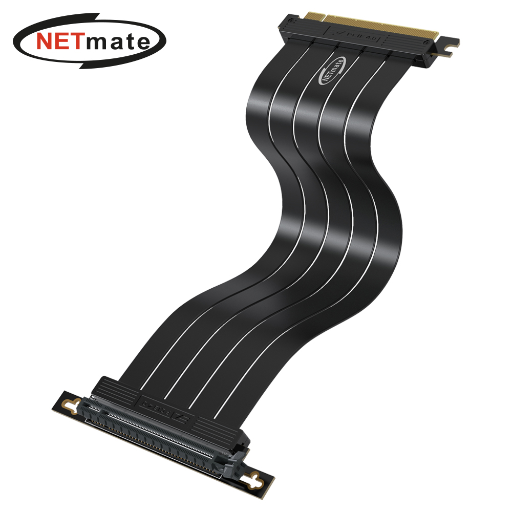 강원전자 넷메이트 PCI-E 4.0 라이저 케이블 300mm (블랙/90도) [EZDIY-FAB] NM-DPC1721