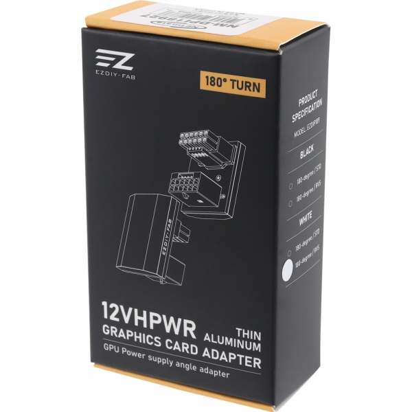 강원전자 넷메이트 600W 슬림 12VHPWR 변환 어댑터 (알루미늄 화이트/RVS 180도) [EZDIY-FAB] NM-DPI18927
