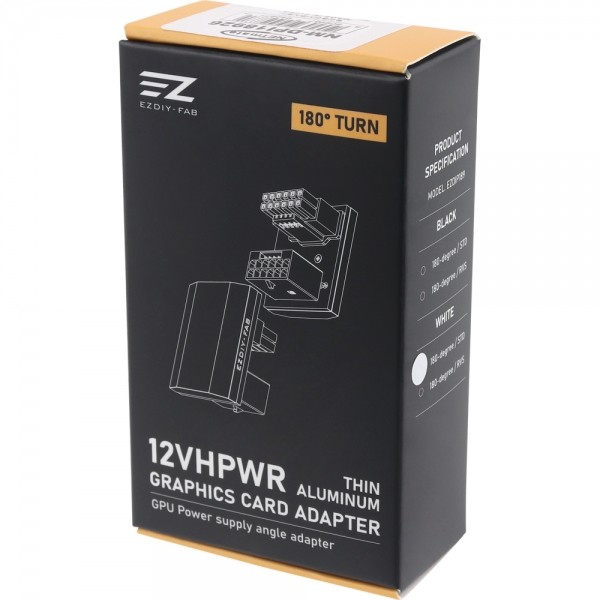 강원전자 넷메이트 600W 슬림 12VHPWR 변환 어댑터 (알루미늄 화이트/STD 180도) [EZDIY-FAB] NM-DPI18926