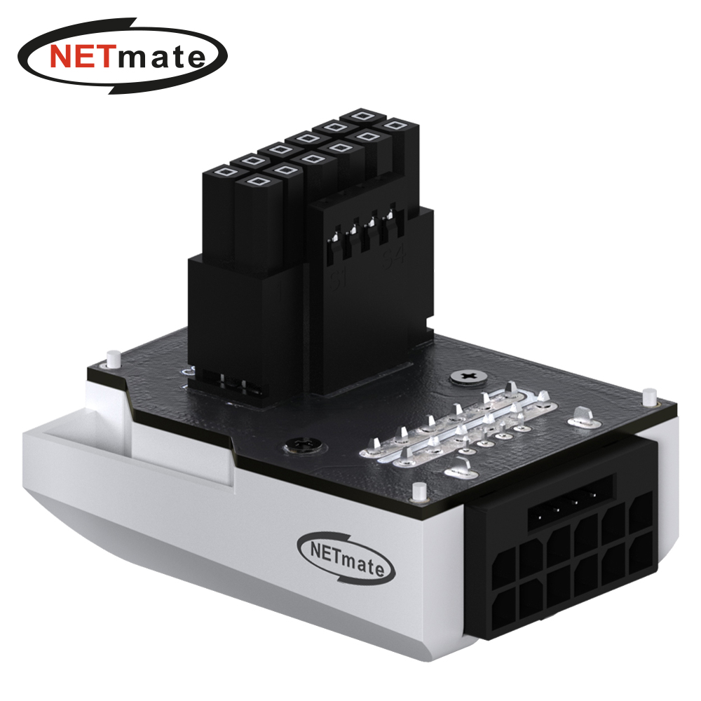 강원전자 넷메이트 450W 12VHPWR 변환 어댑터 (화이트/STD 90도) [EZDIY-FAB] NM-DPI18923
