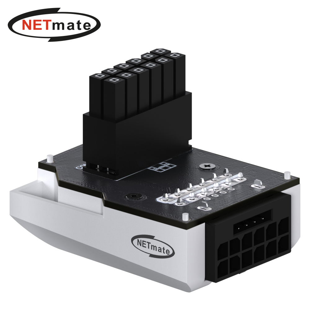 강원전자 넷메이트 450W 12VHPWR 변환 어댑터 (화이트/RVS 90도) [EZDIY-FAB] NM-DPI18922