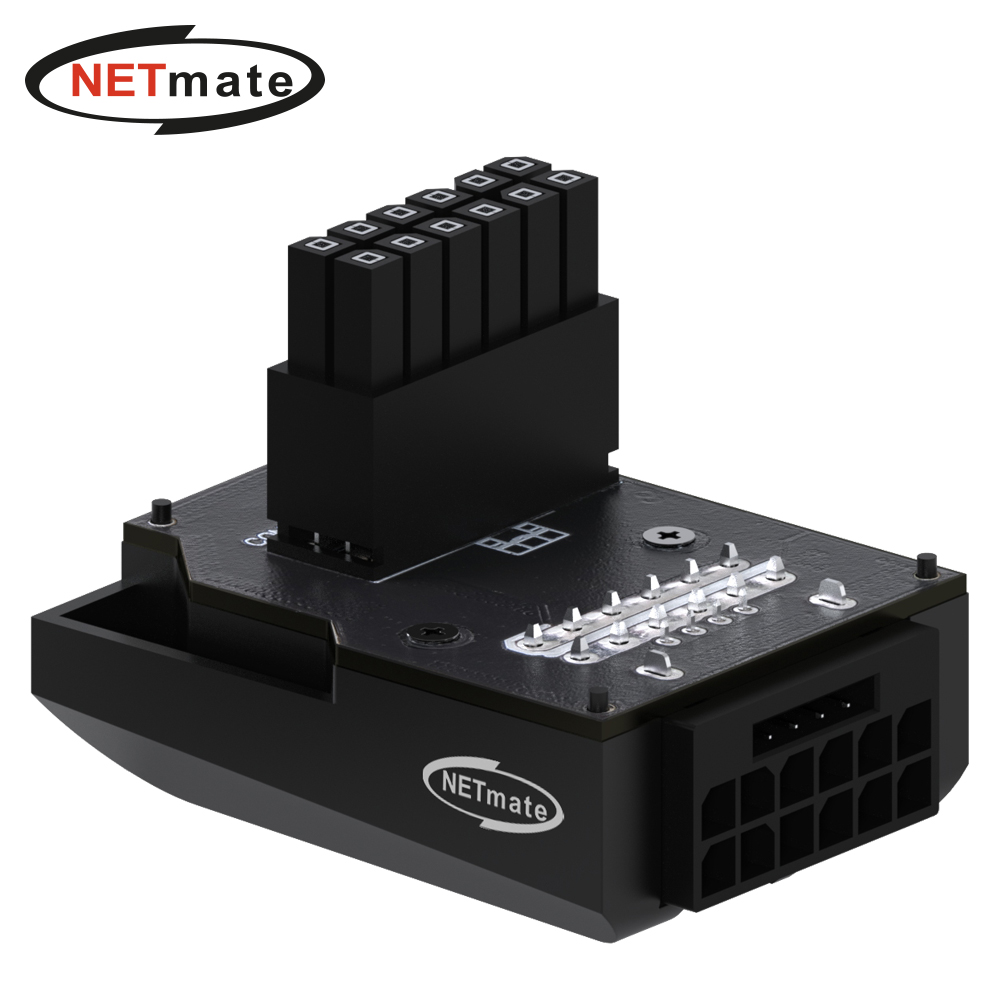 강원전자 넷메이트 450W 12VHPWR 변환 어댑터 (블랙/RVS 90도) [EZDIY-FAB] NM-DPI18918