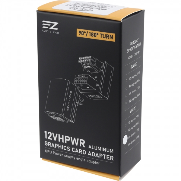 강원전자 넷메이트 600W 12VHPWR 변환 어댑터 (알루미늄 화이트/STD 180도) [EZDIY-FAB] NM-DPI18912