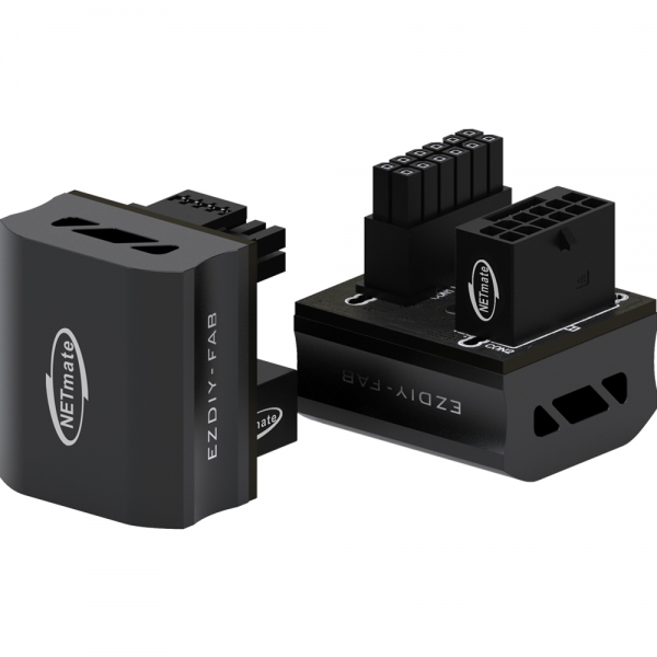 강원전자 넷메이트 600W 12VHPWR 변환 어댑터 (알루미늄 블랙/STD 180도) [EZDIY-FAB] NM-DPI1898