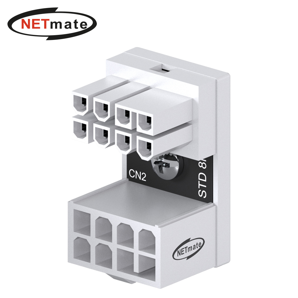 강원전자 넷메이트 PCI-E 8핀 변환 어댑터 (화이트/STD 180도) [EZDIY-FAB] NM-DPI1619