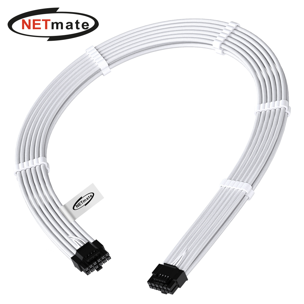 강원전자 넷메이트 PCI-E 5.0 12VHPWR 슬리빙 케이블 0.6m (화이트) [EZDIY-FAB] NM-DPR1921