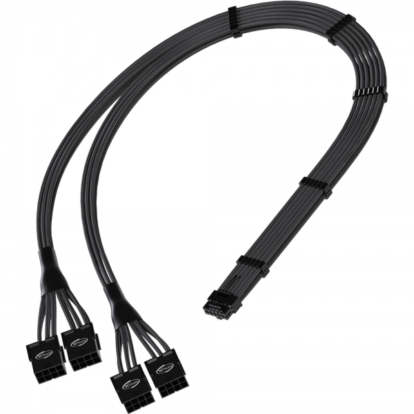 강원전자 넷메이트 12VHPWR to PCI-E 8핀x4 변환 슬리빙 케이블 0.45m (블랙) [EZDIY-FAB] NM-DPR1851