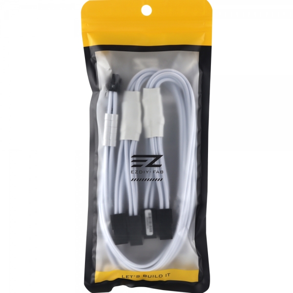강원전자 넷메이트 12VHPWR to PCI-E 8핀x4 변환 슬리빙 케이블 0.45m (화이트) [EZDIY-FAB] NM-DPR185