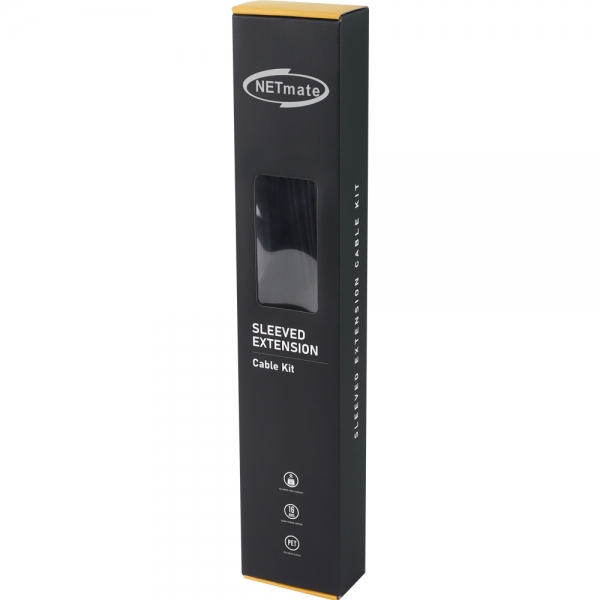 강원전자 넷메이트 PSU 연장 18AWG 슬리빙 케이블 세트 (블랙 6종) [EZDIY-FAB] NM-DPI1541