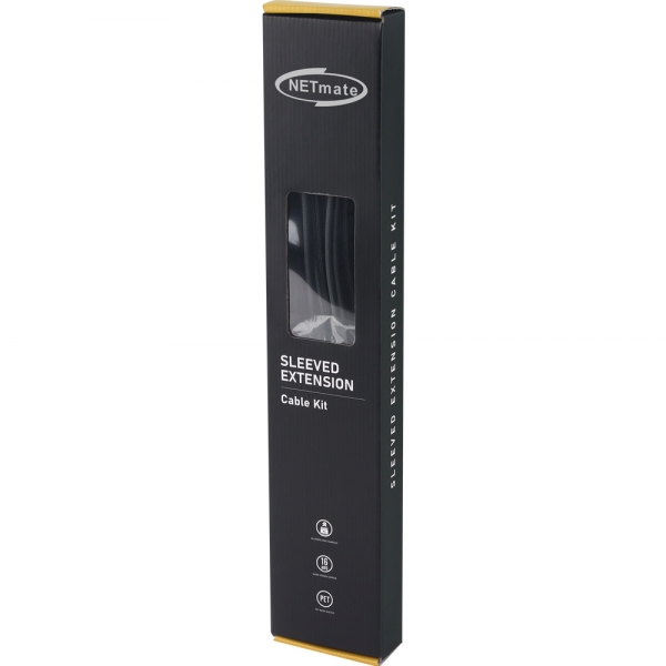 강원전자 넷메이트 PSU 연장 18AWG 슬리빙 케이블 세트 (블랙/그레이 4종) [EZDIY-FAB] NM-DPI1246